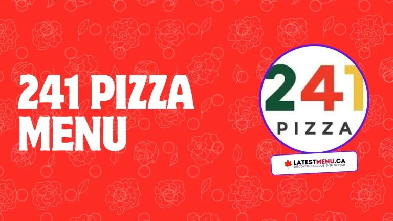 241 Pizza menu