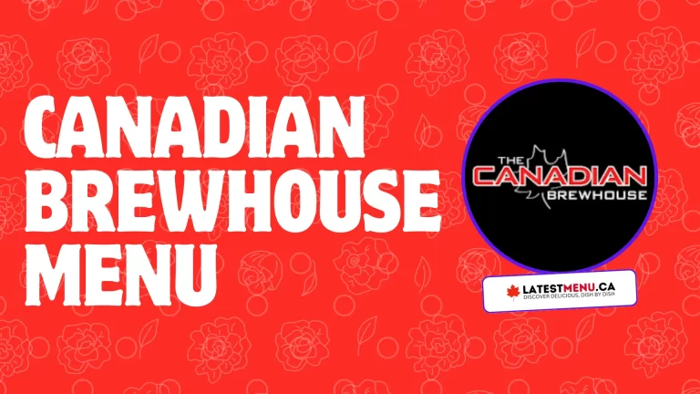 Canadian Brewhouse menu