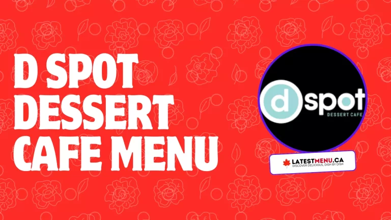 D Spot Dessert Cafe menu