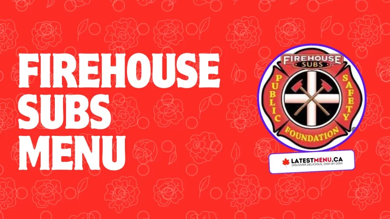 Firehouse Subs menu