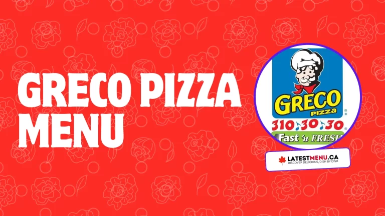 Greco Pizza menu