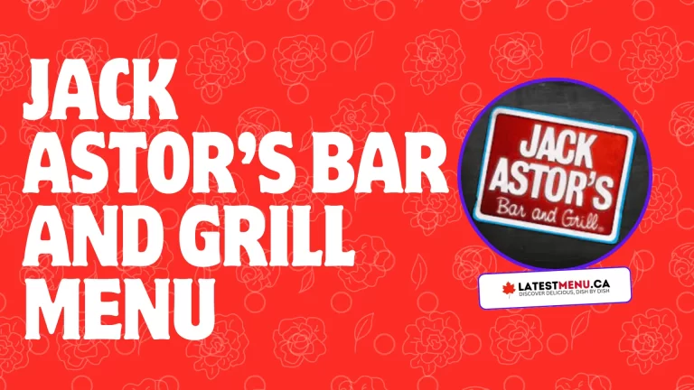 Jack Astor’s Bar and Grill menu