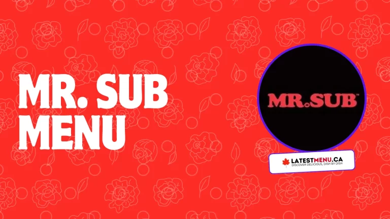 Mr. Sub menu