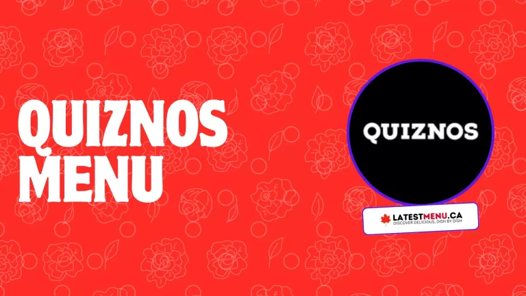 Quiznos menu