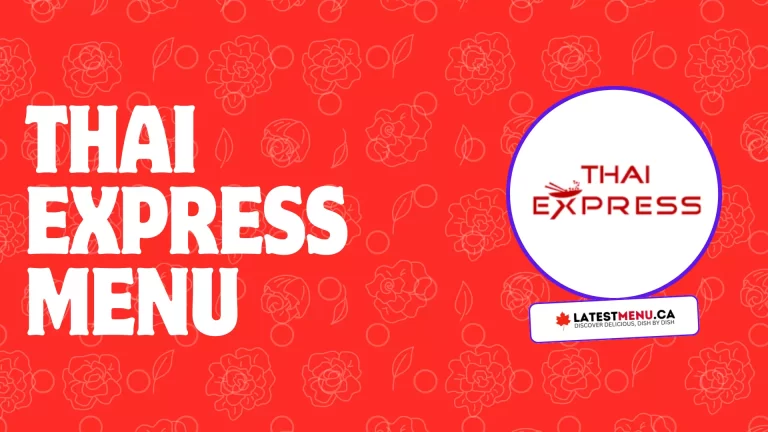 Thai Express menu